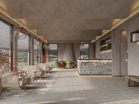 Empfangshalle Innenszene41 3D Modell