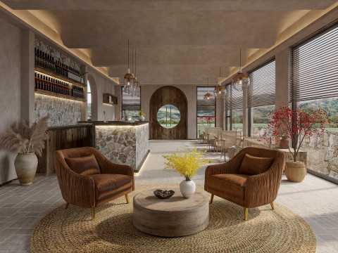 Reception lobby Interior scene41 3D Модель