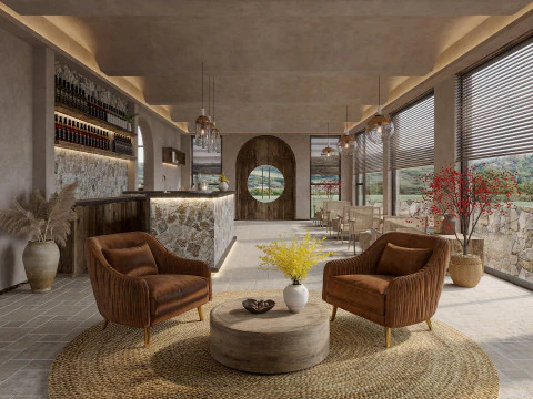 Reception lobby Interior scene41 3D Model
