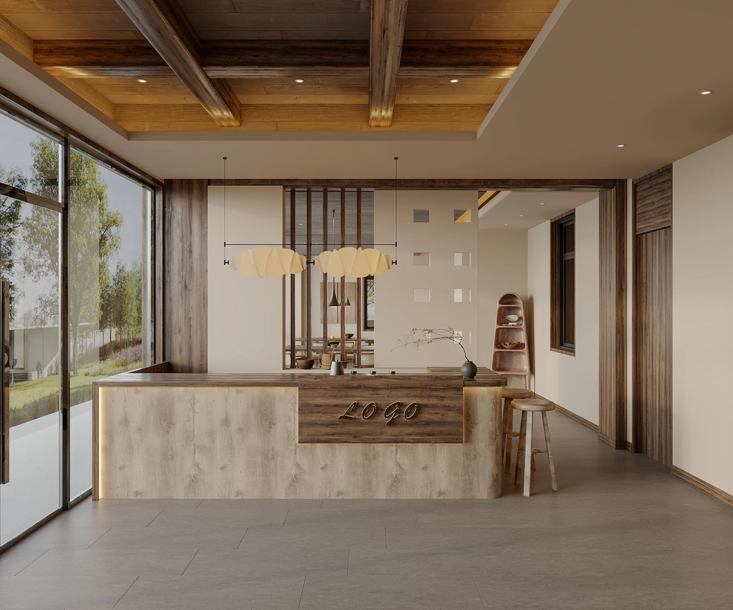 Reception lobby Interior scene42 3D Model .c4d .max .obj .3ds .fbx .stl .blend 