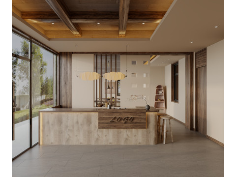 Reception lobby Interior scene42 Model 3D
