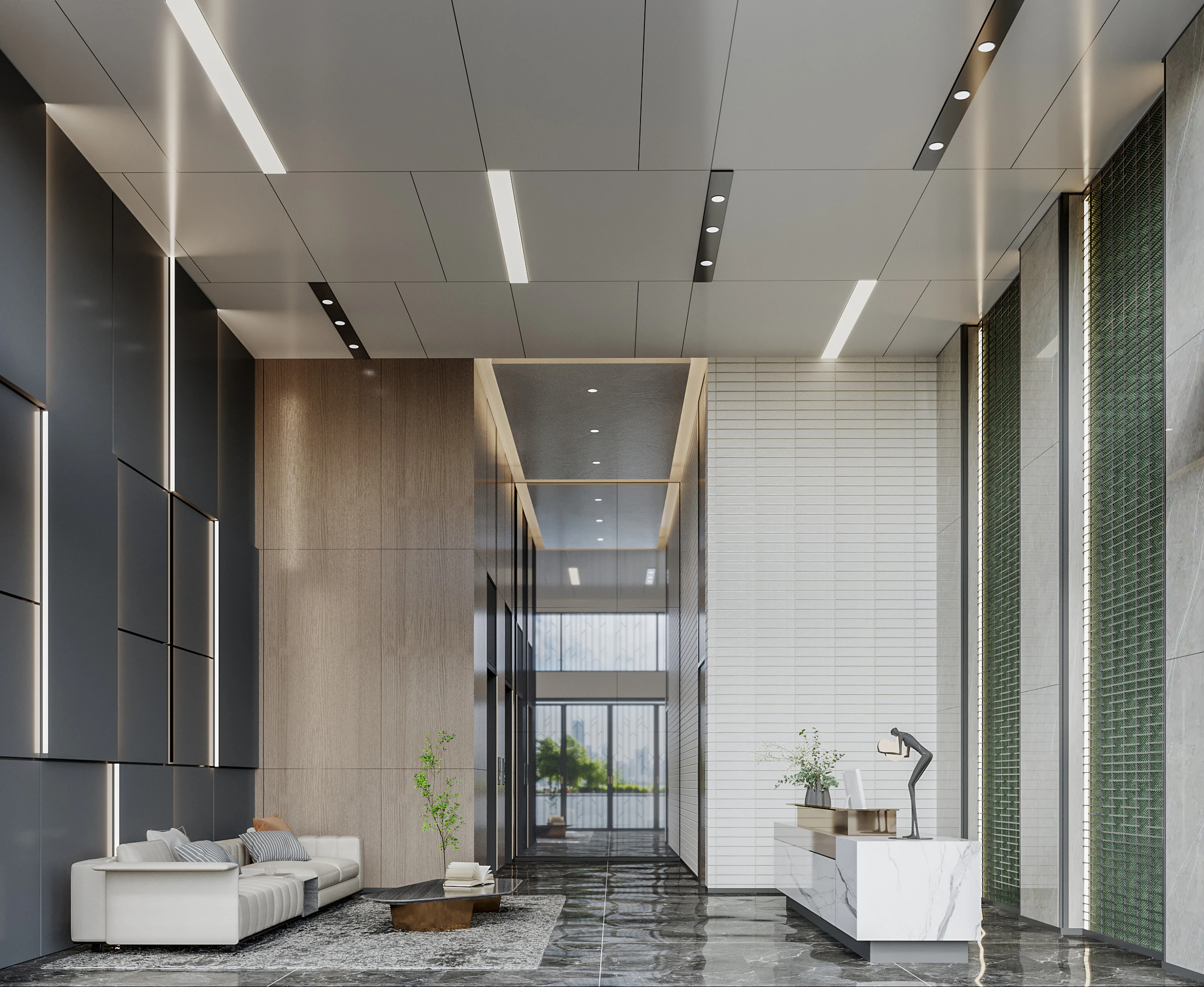 Reception lobby Interior scene45 3D Model .c4d .max .obj .3ds .fbx .stl .blend 