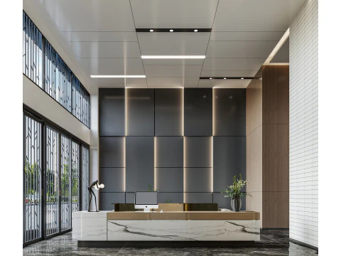 Reception lobby Interior scene45 3D Model