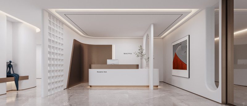 Reception lobby Interior scene46 3D 模型 .c4d .max .obj .3ds .fbx .stl .blend 