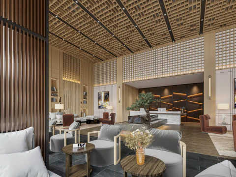 Reception lobby Interior scene47 3D Model