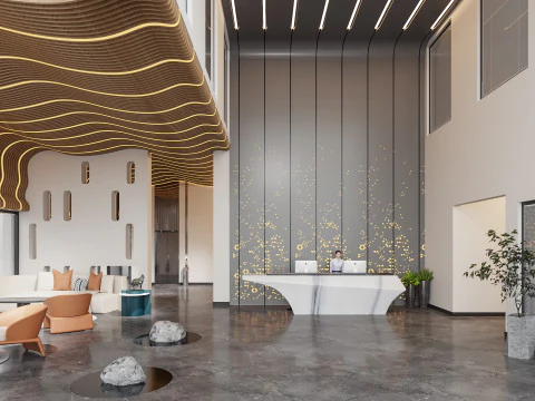 Lobby da recepção Cena interior51 Modelo 3D