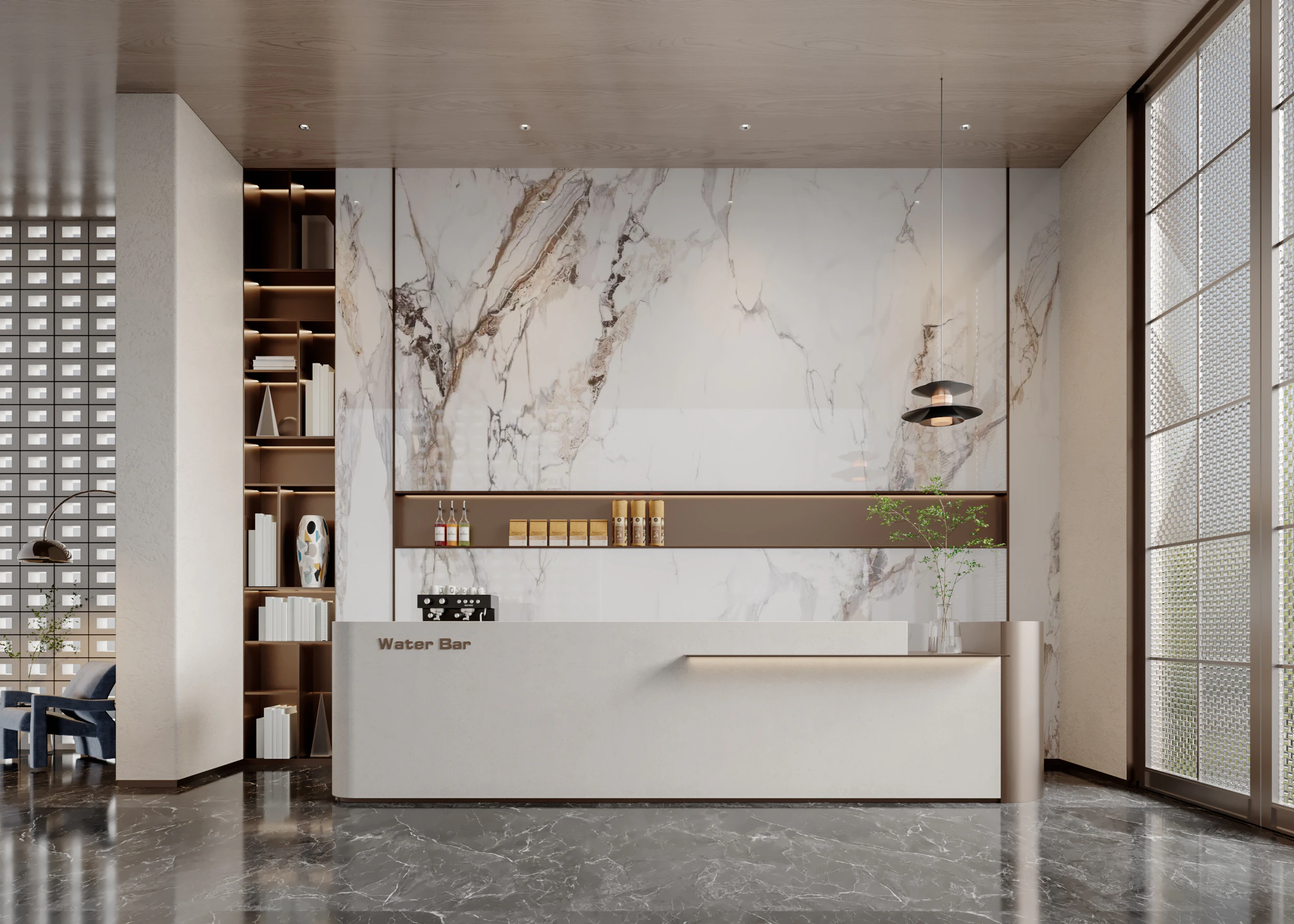 Reception lobby Interior scene53 3D Model .c4d .max .obj .3ds .fbx .stl .blend