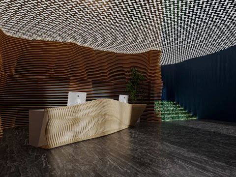 Reception lobby Interior scene58 3D Model