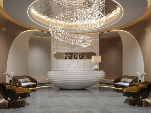 Reception lobby Interior scene59 Model 3D