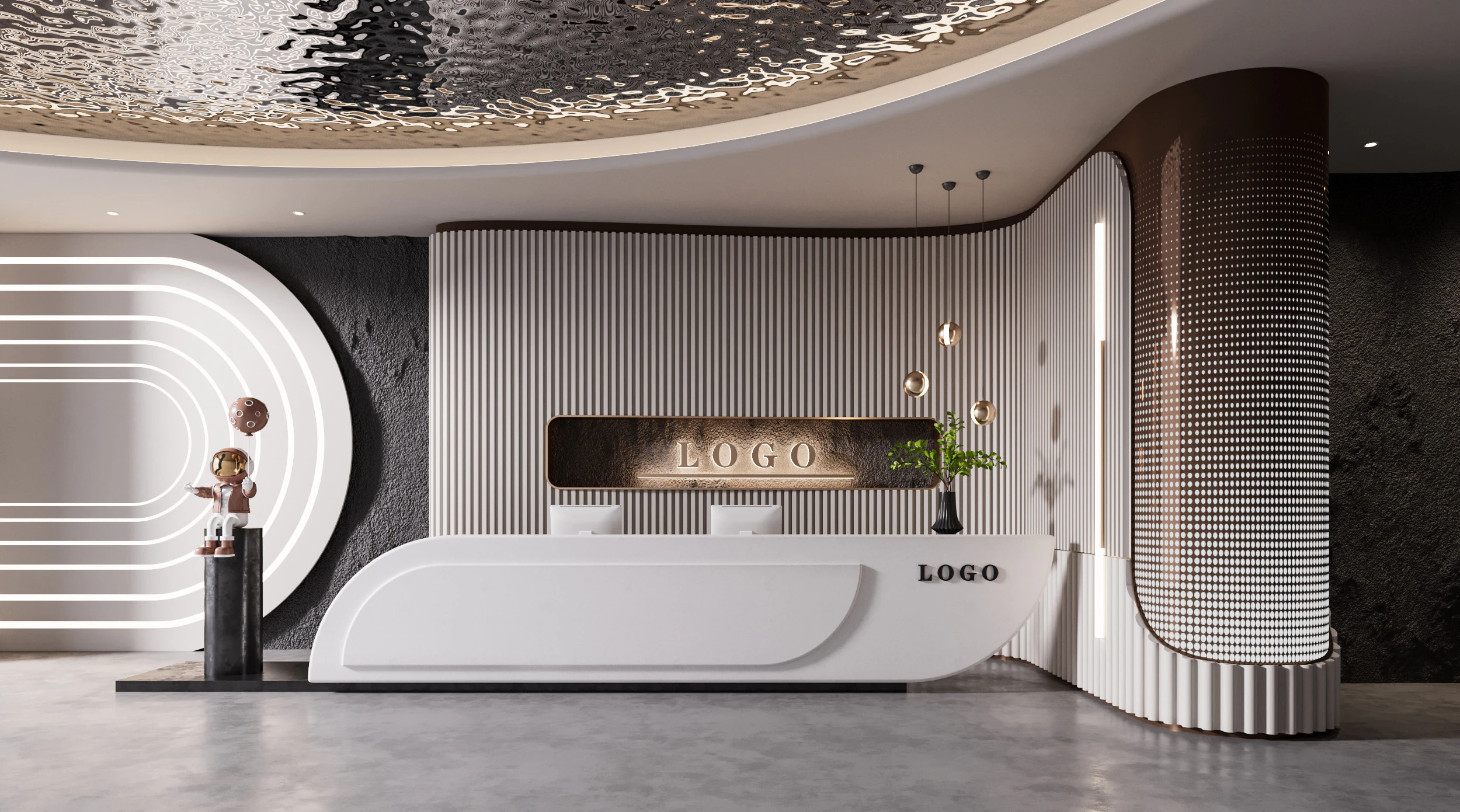 Reception lobby Interior scene60 3D Model .c4d .max .obj .3ds .fbx .stl .blend 