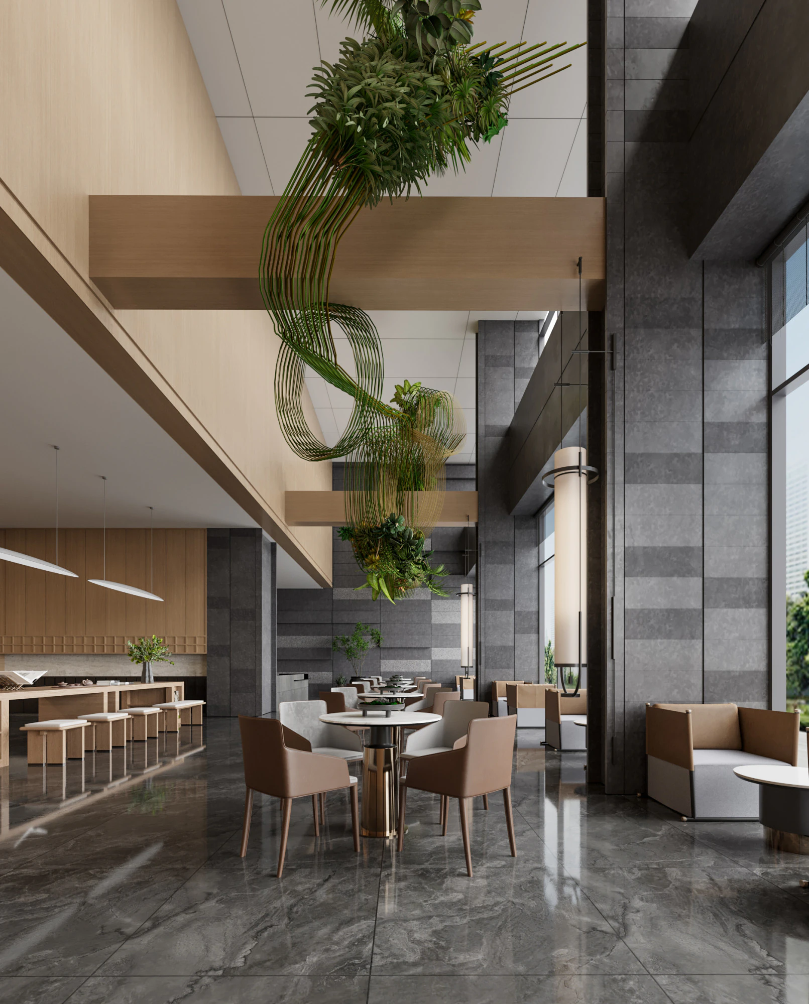 Reception lobby Interior scene64 3D Model .c4d .max .obj .3ds .fbx .stl .blend 