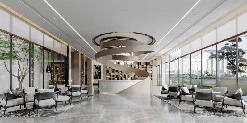 Reception lobby Interior scene66 3D Model .c4d .max .obj .3ds .fbx .stl .blend 