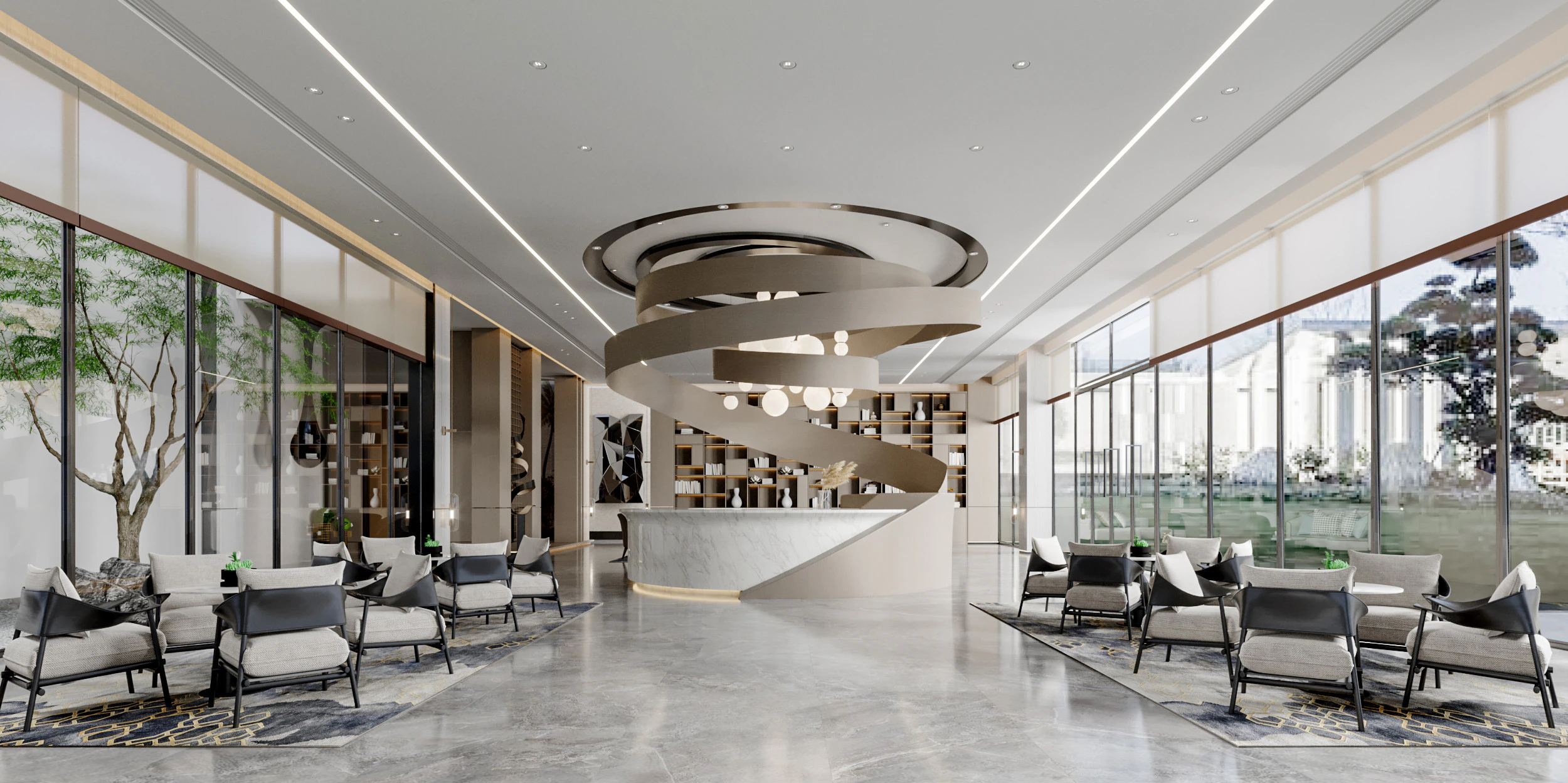 Reception lobby Interior scene66 3D Model .c4d .max .obj .3ds .fbx .stl .blend