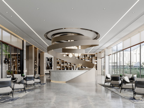 Reception lobby Interior scene66 Model 3D