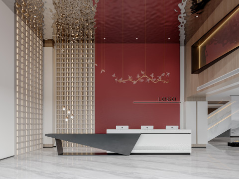 Reception lobby office Interior scene68 Modèle 3D