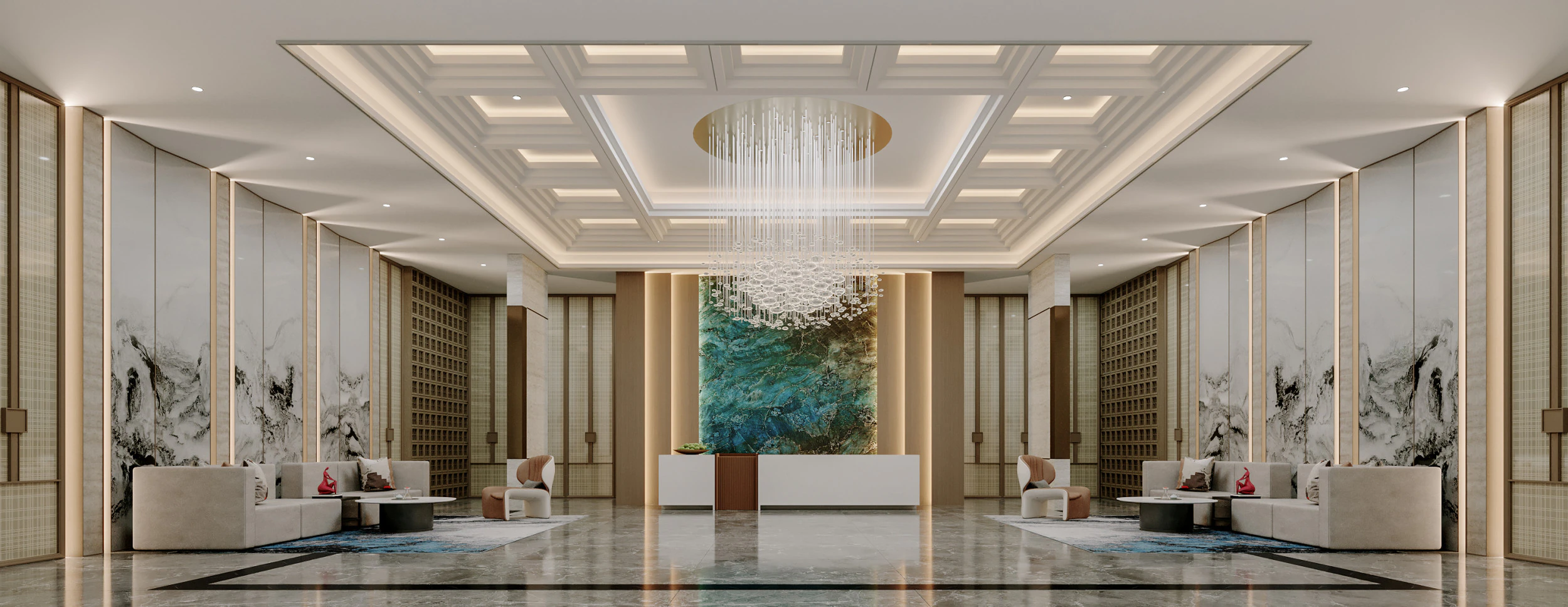 Reception lobby Interior scene70 3D Model .c4d .max .obj .3ds .fbx .stl .blend 