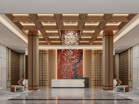 Reception lobby Interior scene71 Model 3D