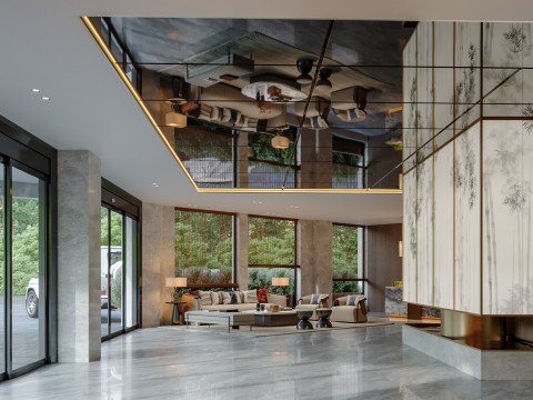 Reception lobby Interior scene72 Model 3D