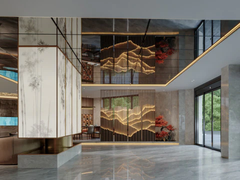 Reception lobby Interior scene72 3D Model