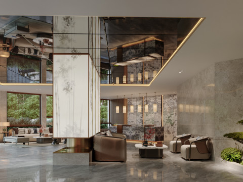 Reception lobby Interior scene72 Model 3D