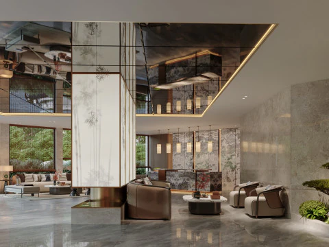 Reception lobby Interior scene72 3D Model