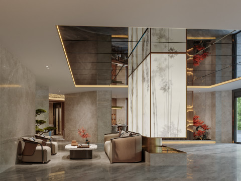 Reception lobby Interior scene72 Model 3D