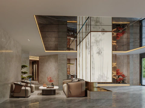 Reception lobby Interior scene72 3D Model