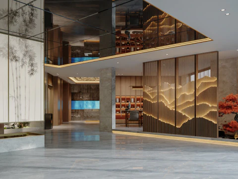 Reception lobby Interior scene72 3D Model