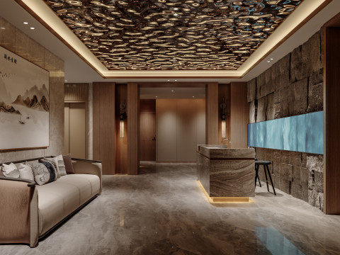Reception lobby Interior scene72 Model 3D
