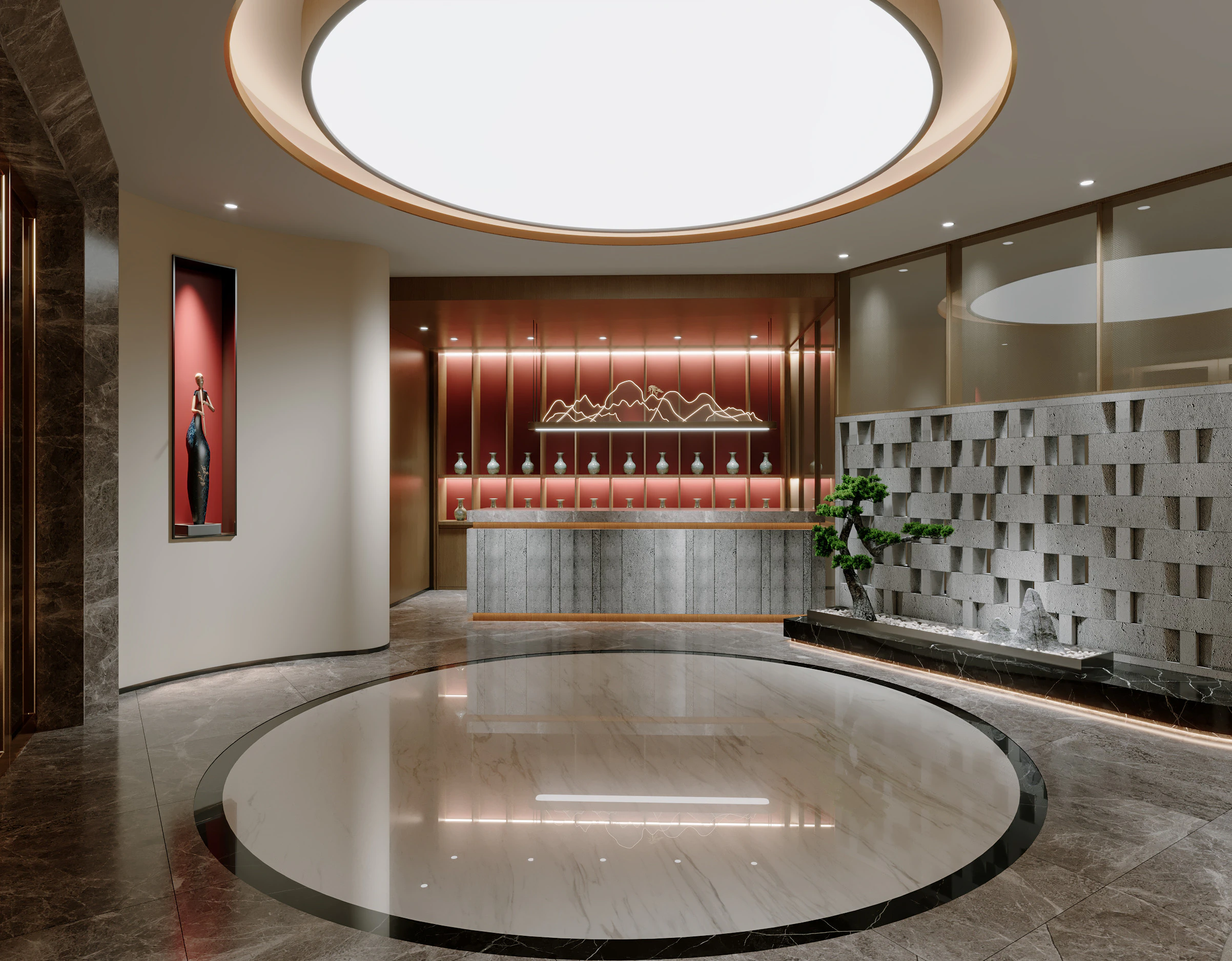 Reception lobby Interior scene73 3D Model .c4d .max .obj .3ds .fbx .stl .blend 
