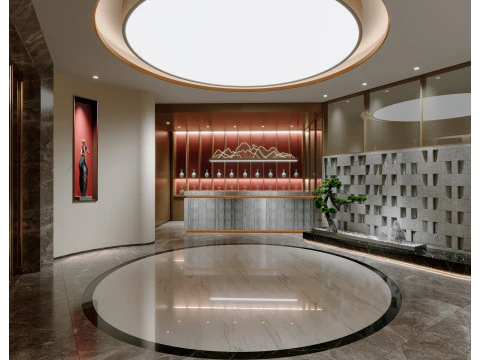 Lobby da recepção Cena interior73 Modelo 3D