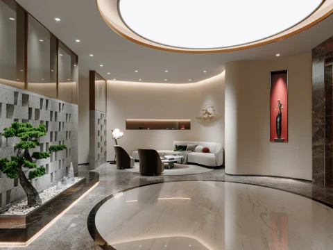 Reception lobby Interior scene73 3D Model