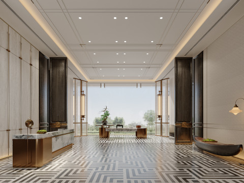 Reception lobby Interior scene77 3D 모델