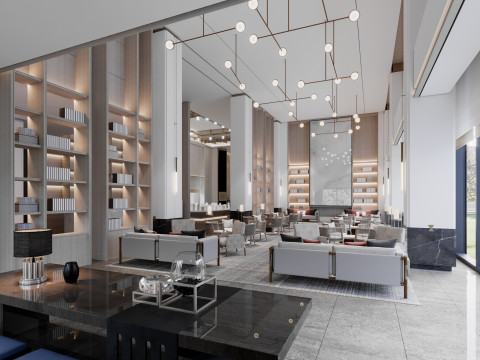Reception lobby Interior scene78 Model 3D