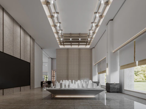 Reception lobby Interior scene78 3D Model