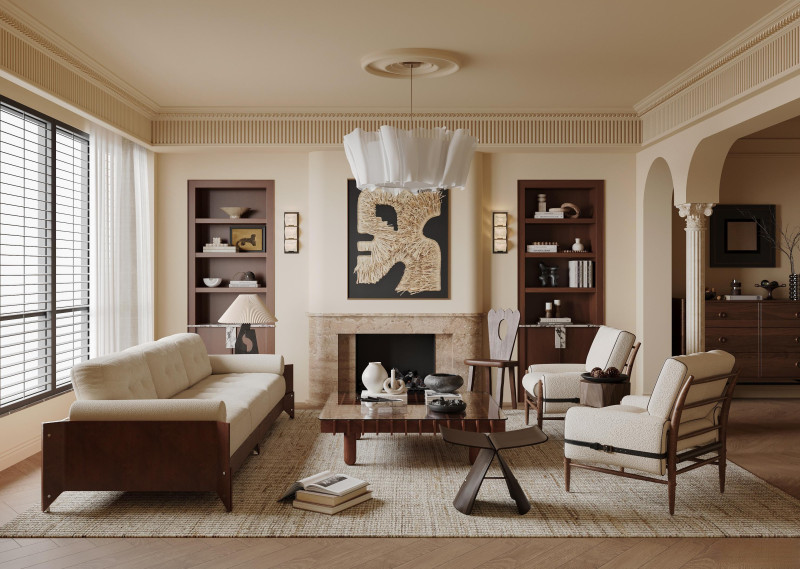 Modern living room interior scenes 2 3D Модель .c4d .max .obj .3ds .fbx .stl .blend 