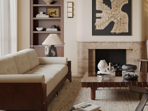 Modern living room interior scenes 2 3D Модель