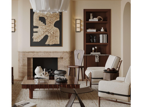 Modern living room interior scenes 2 3D Модель