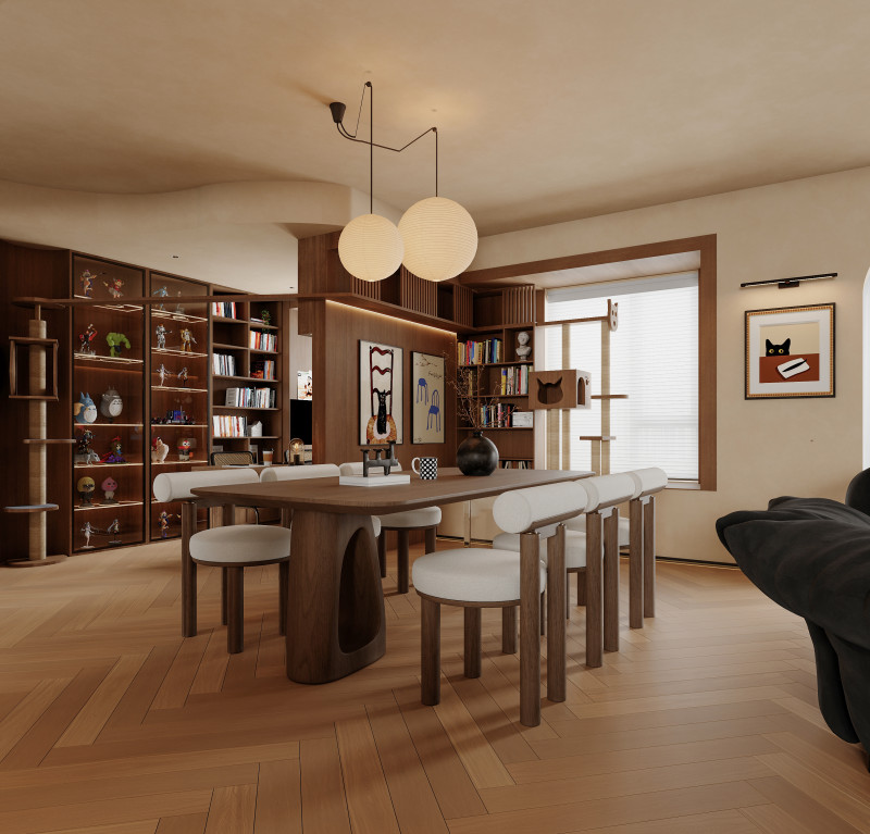 Living room dining room interior scenes 3 Model 3D .c4d .max .obj .3ds .fbx .stl .blend 