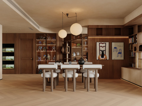 Living room dining room interior scenes 3 Model 3D