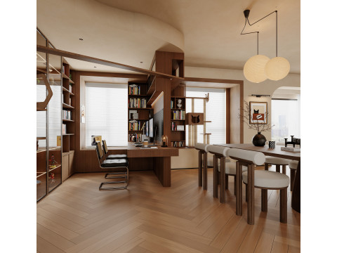 Living room dining room interior scenes 3 Model 3D