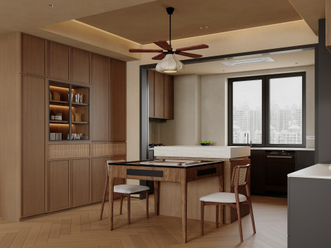 Living room dining room interior scenes 3 Model 3D