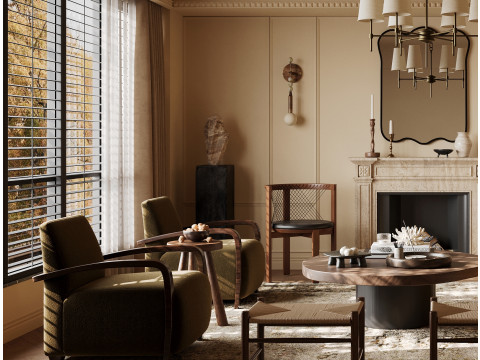 Modern living room interior scenes 4 Modello 3D