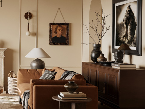 Modern living room interior scenes 4 Modello 3D