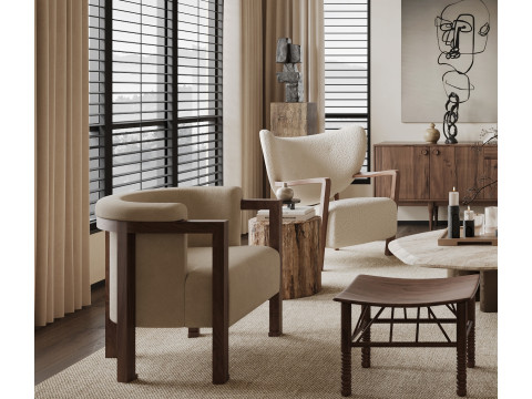 Modern living room interior scenes 5 3Dモデル