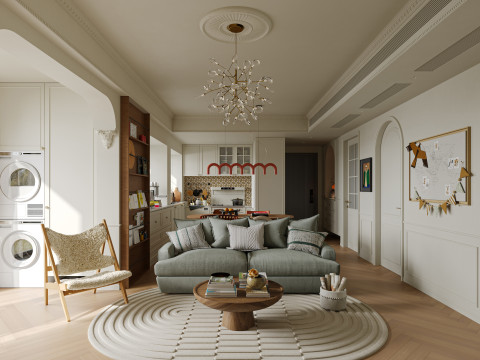 Living room dining room interior scenes 6 Model 3D