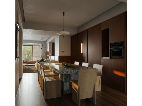 Living room dining room interior scenes 7 Model 3D