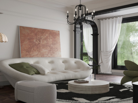 Modern living room interior scenes 9 Model 3D