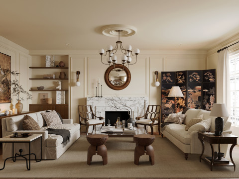 Living room interior scenes 10 Model 3D