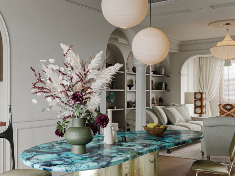 Living room dining room interior scenes 12 Model 3D